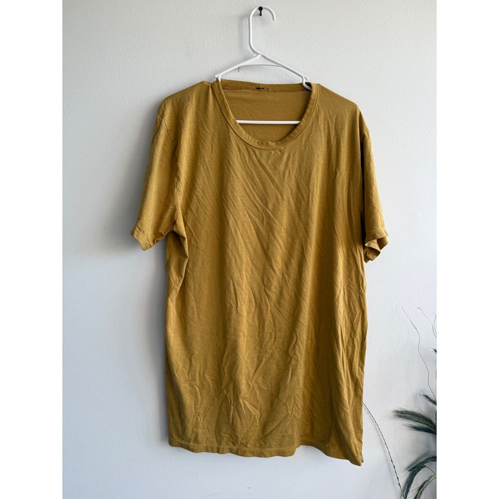 Lululemon Womens Short Sleeve Crew Neck T-Shirt‎ Mustard Yellow Heathered Size L
